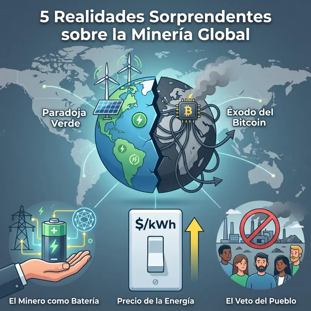 5 Realidades Sorprendentes Sobre la Minería Global: El Impacto Oculto de la Regulación y el Costo de la Electricidad